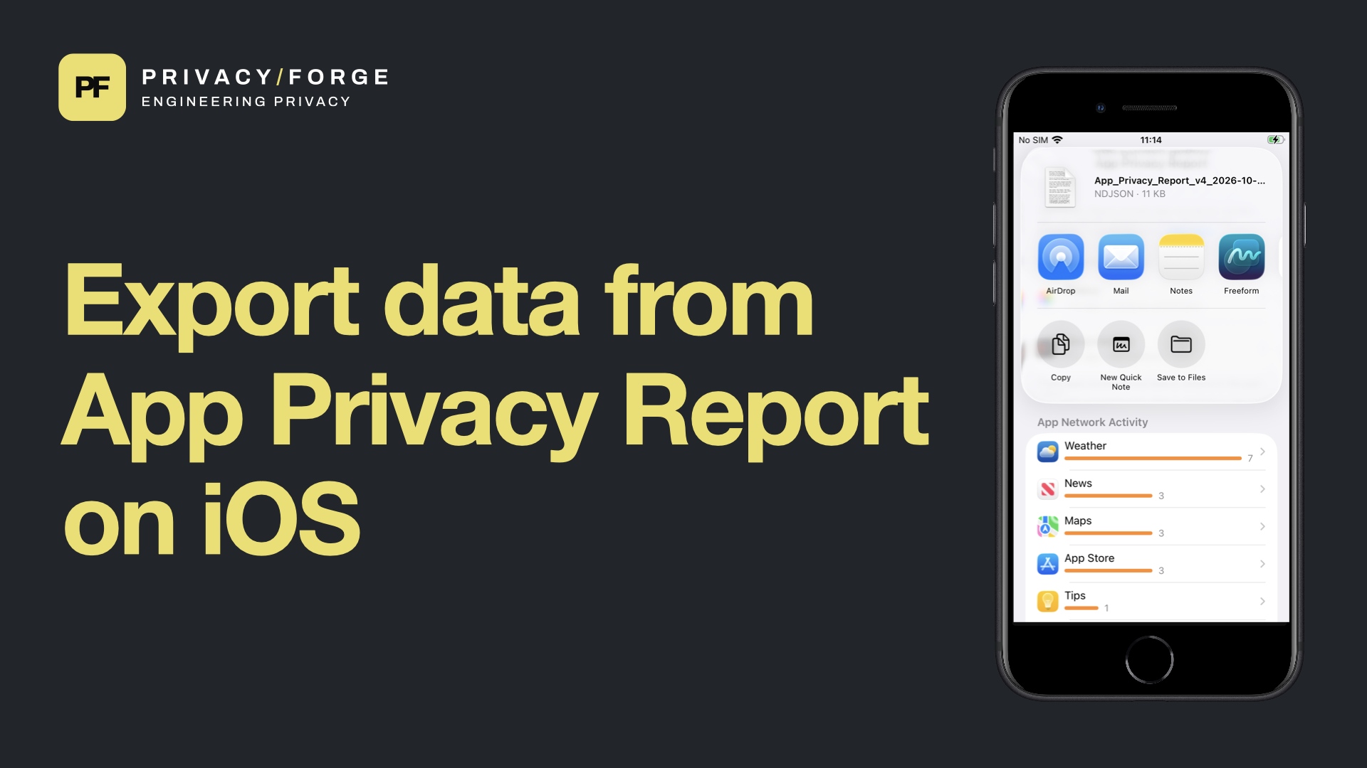 Explore network activity using App App Privacy Report on iOS